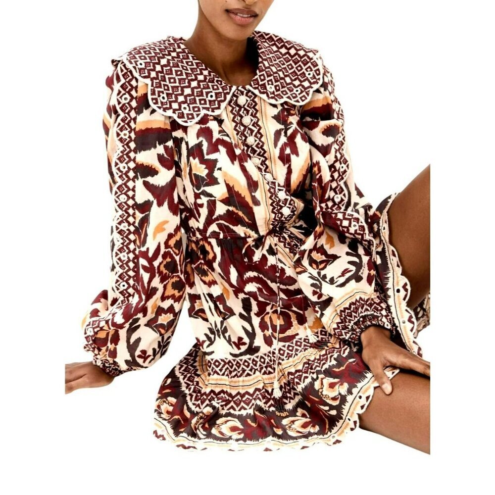 FARM Rio Toucans Scarf Cream Mini Dress Size Small NWT